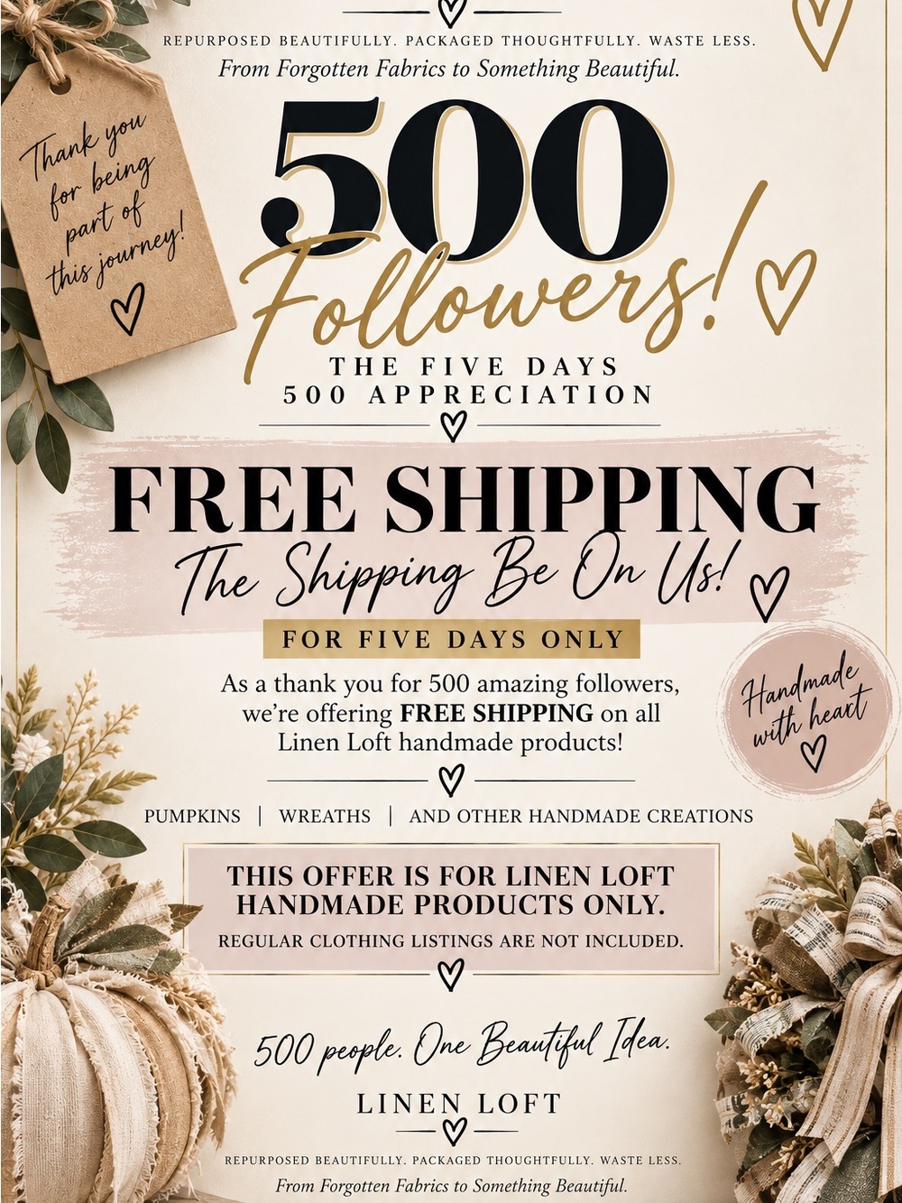 Free Shipping on linen loft handmade listings